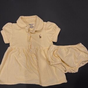 Polo Ralph Lauren Baby Girl's 2-Piece Oxford Shirtdress & Bloomers Set me